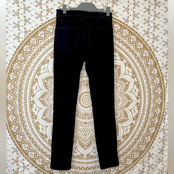 ✨HP✨  “PAIGE” LADIES BLACK ZIP & BUTTON-UP HOXTON CROP RIPPED JEANS, SIZE 27 - Picture 2 of 9